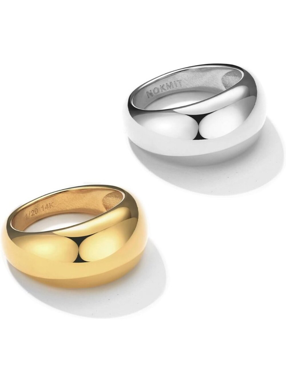 Chunky Dome Statement Ring for Women - 14K Gold/Silver, Minimalist Comfort Fit